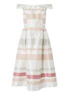 *luxe Multi Coloured Striped Bardot Prom Dress