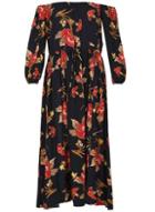 Dorothy Perkins *izabel London Navy Strapless Floral Print Maxi Dress
