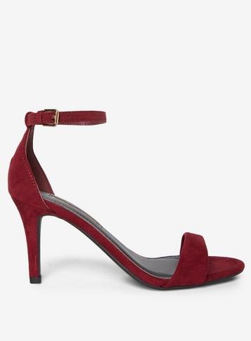 Dorothy Perkins Burgundy Microfibre 'stella' Mid Heel Sandals