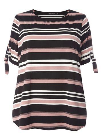 Dorothy Perkins Dp Curve Black Cold Shoulder Tie Back Top