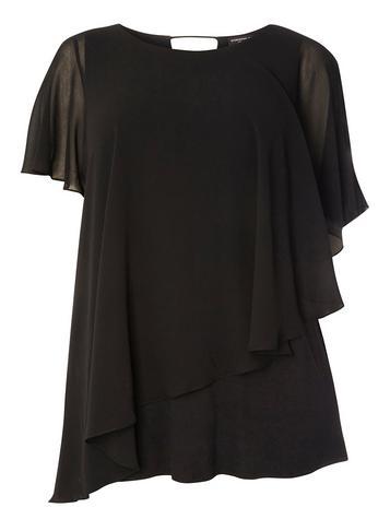 Dorothy Perkins *dp Curve Chiffon V-back Asymmetric Top
