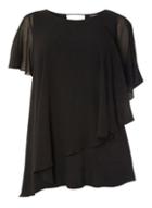 Dorothy Perkins *dp Curve Chiffon V-back Asymmetric Top