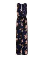 Dorothy Perkins *little Mistress Multi Coloured Wrap Crepe Jumpsuit