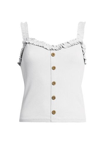 Dorothy Perkins Petite Ivory Frill Vest Top