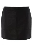 Dorothy Perkins Petite Black Pu Panel Skirt