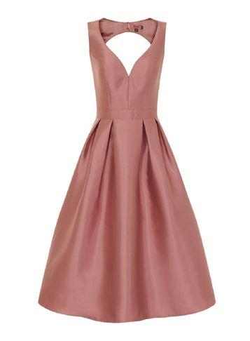 Dorothy Perkins *chi Chi London Pink Mesh Insert Midi Dress