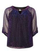 Dorothy Perkins *billie & Blossom Purple Leopard Trim Blouse