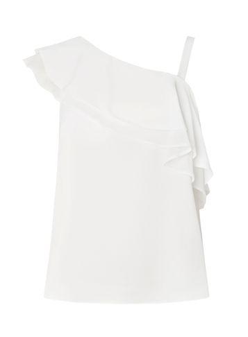 Dorothy Perkins Ivory One Shoulder Ruffle Top