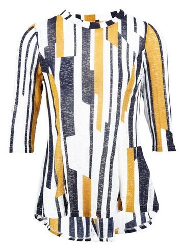 Dorothy Perkins *izabel London Mustard Striped Tunic Top