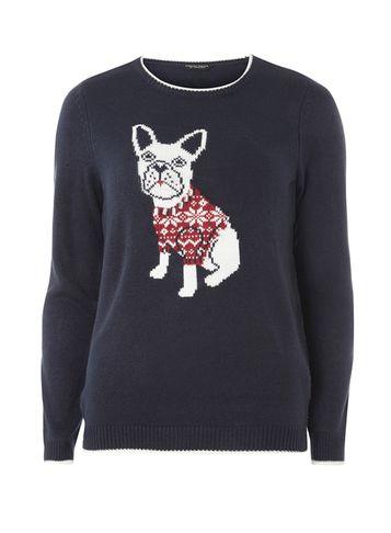 Dorothy Perkins Navy Fairisle Bull Dog Jumper