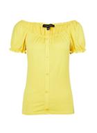 Dorothy Perkins Yellow Button Milkmaid Top