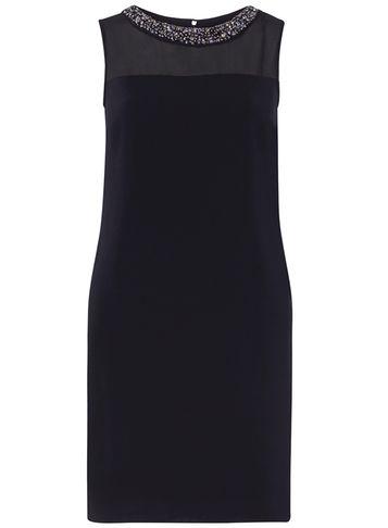 Dorothy Perkins Navy Embellished Necklace Shift Dress