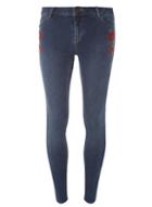 Dorothy Perkins Indigo 'darcy' Rose Embroided Jeans
