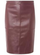 Dorothy Perkins *vila Burgundy Faux Leather Skirt