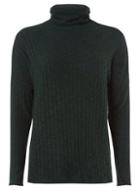 Dorothy Perkins *tall Green Roll Neck Cut And Sew Top