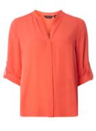 Dorothy Perkins Coral Roll Sleeve Shirt