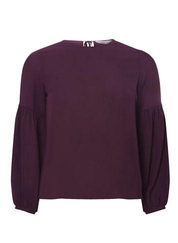 Dorothy Perkins Petite Purple Balloon Sleeve Top
