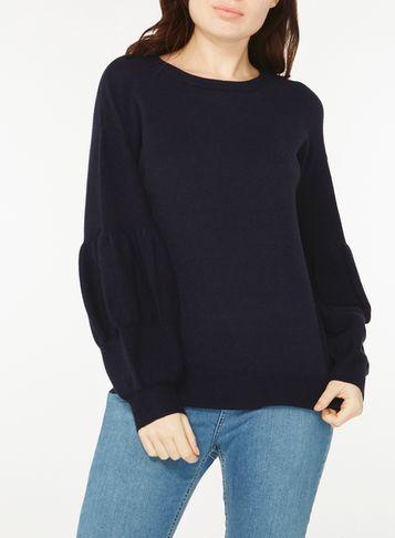 Dorothy Perkins Navy Balloon Sleeve Jumper