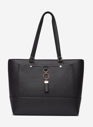 Dorothy Perkins Black Pocket Front Shopper Bag