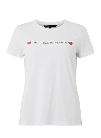 Dorothy Perkins *vero Moda White All I See Hears Slogan T-shirt