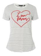 Dorothy Perkins Navy And Ivory Striped Motif T-shirt