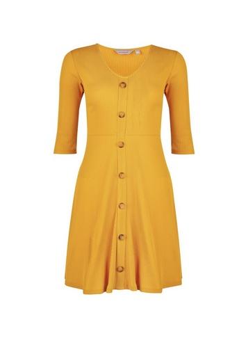 Dorothy Perkins Petite Yellow Ribbed Dress