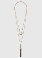 Dorothy Perkins Brown Tassel Two Row Necklace