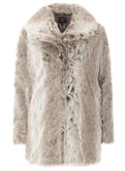Dorothy Perkins Brown Shawl Faux Fur Coat