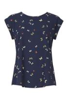 Dorothy Perkins *izabel London Navy Baroque Roll Sleeve Top