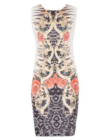 Dorothy Perkins *izabel London Multi Coloured Printed Bodycon Dress