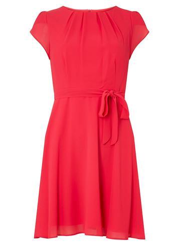 Dorothy Perkins *billie & Blossom Petite Pink Soft Belted Fit And Flare Dress