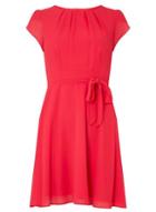 Dorothy Perkins *billie & Blossom Petite Pink Soft Belted Fit And Flare Dress
