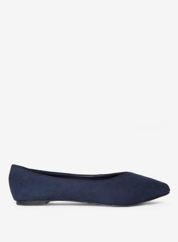 Dorothy Perkins Wide Fit Navy Microfibre Pria Pumps