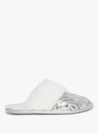 Dorothy Perkins White Silver Sequin Mule Slippers