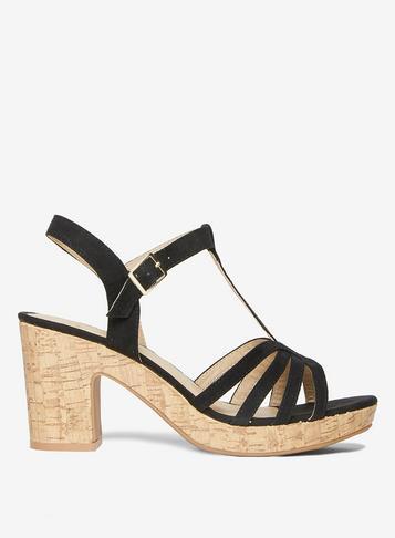 Dorothy Perkins Wide Fit Black 'rebecca Wedge Sandals