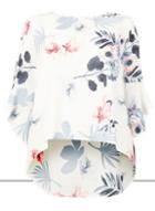 *izabel London Curve White Floral Print Blouse