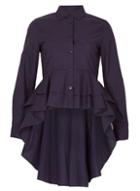 Dorothy Perkins *izabel London Navy Frill Layer Hem Shirt