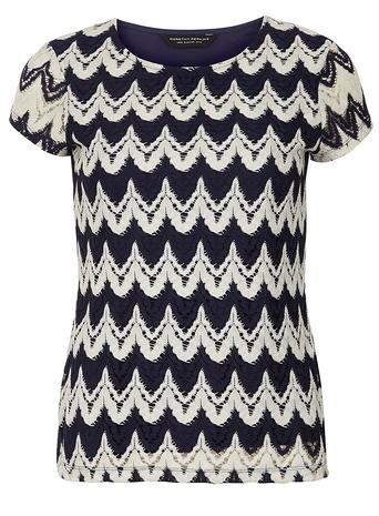 Dorothy Perkins Navy Lace Stripe Tee