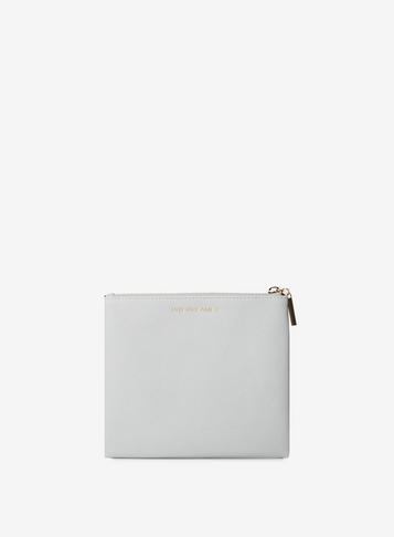 Dorothy Perkins Grey Slogan Zipped Top Pouch
