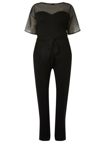 Dorothy Perkins *dp Curve Black Mesh Jumpsuit