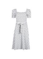 Dorothy Perkins *tall Ivory Spot Print Puff Sleeve Dress