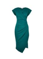 Dorothy Perkins Petite Green Ruched Pencil Dress