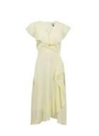 *billie & Blossom Lemon Ruffle Midi Dress