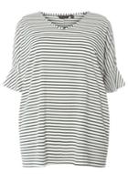 Dorothy Perkins Dp Curve Green Striped Ruffle T-shirt