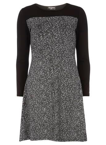 Dorothy Perkins Black Grey Skater Dress