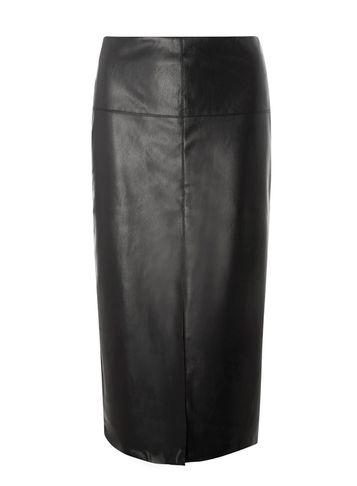 Dorothy Perkins *tall Black Leather Look Pencil Skirt