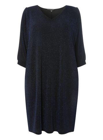 Dorothy Perkins Dp Curve Navy Sparkle Split Shift Dress