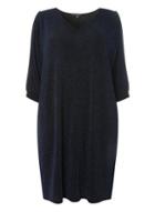 Dorothy Perkins Dp Curve Navy Sparkle Split Shift Dress