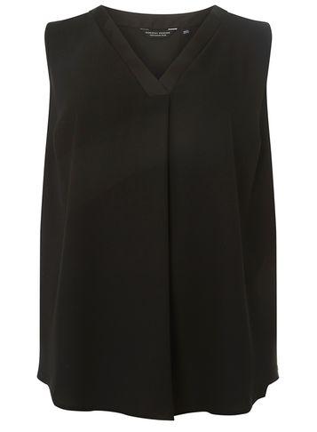 Dorothy Perkins Dp Curve Black Sleeveless Pleat Back Top