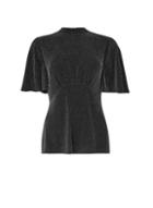 Dorothy Perkins Silver Flutter Sleeve Top